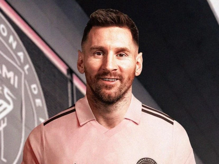 Leo Messi en la presentación del Inter