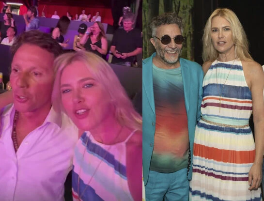 El look fashionista de Valeria Mazza en Marbella: fue al concierto de Fito Páez con un vestido multicolor de falda plisada