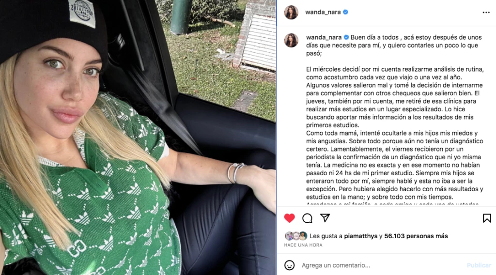 posteo de wanda nara