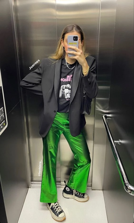 pantalones metalizados