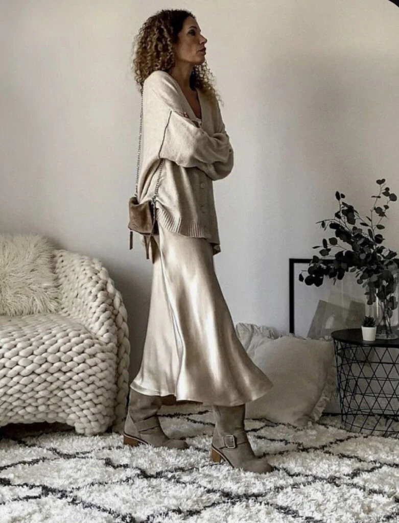 Así se usan los vestidos lenceros este invierno 2023