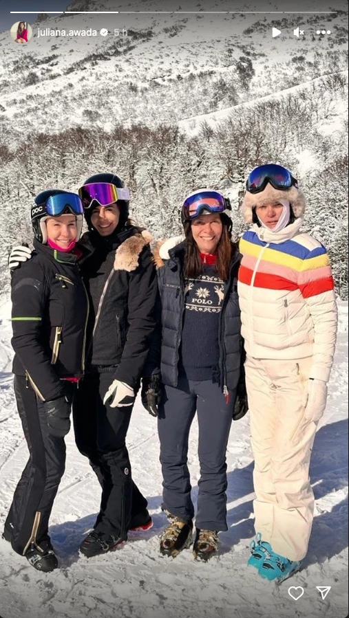 Juiana Awada esquiando en Bariloche