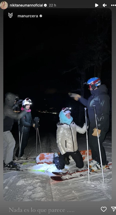 Nicole Neumann y Manu Urcera en Bariloche