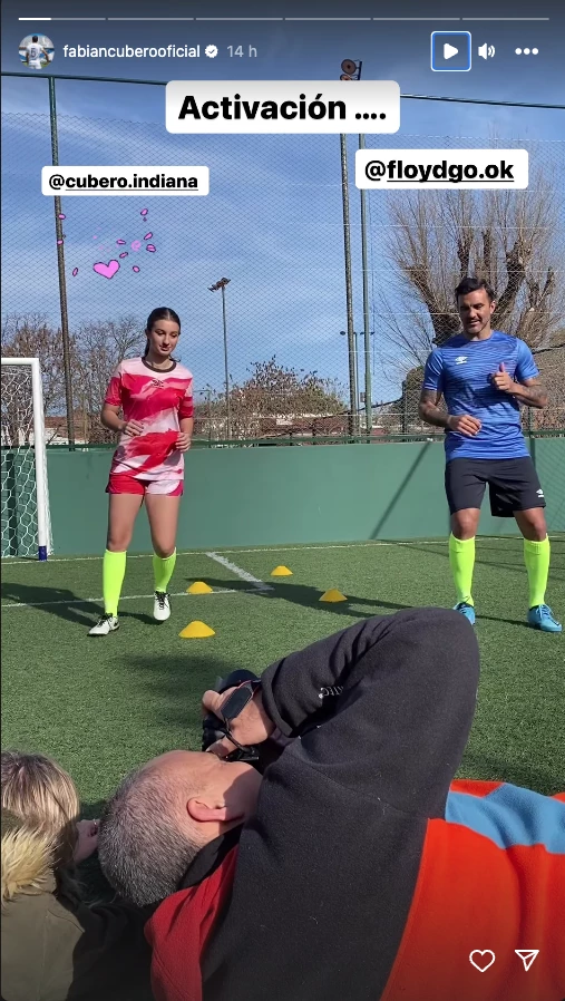 Indiana y Fabián CUbero en una producción de fotos