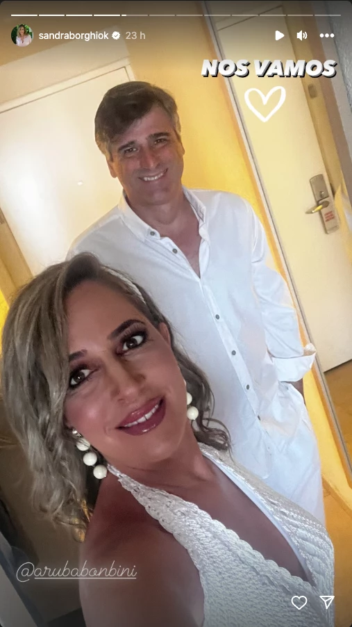Sandra Borghi renovó votos matrimoniales en Aruba
