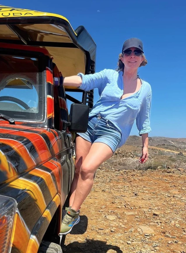 Sandra Borghi y su marido en Aruba