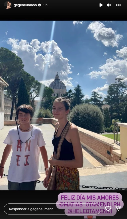 Helena y Matías Otamendi, los hijos de Gegé Neumann