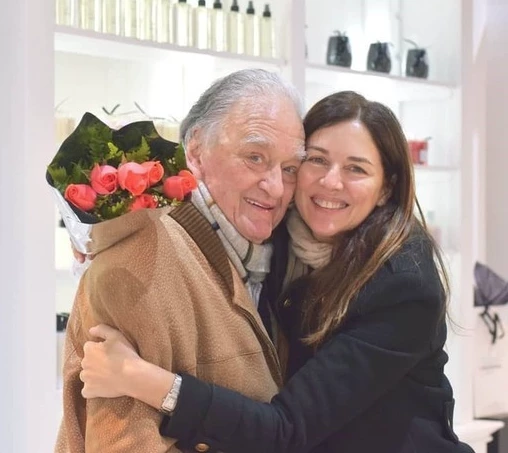Andrea Frigerio con su papá