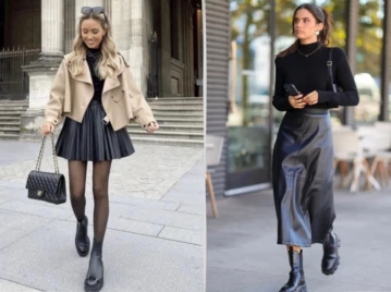 Destacada polleras de cuero