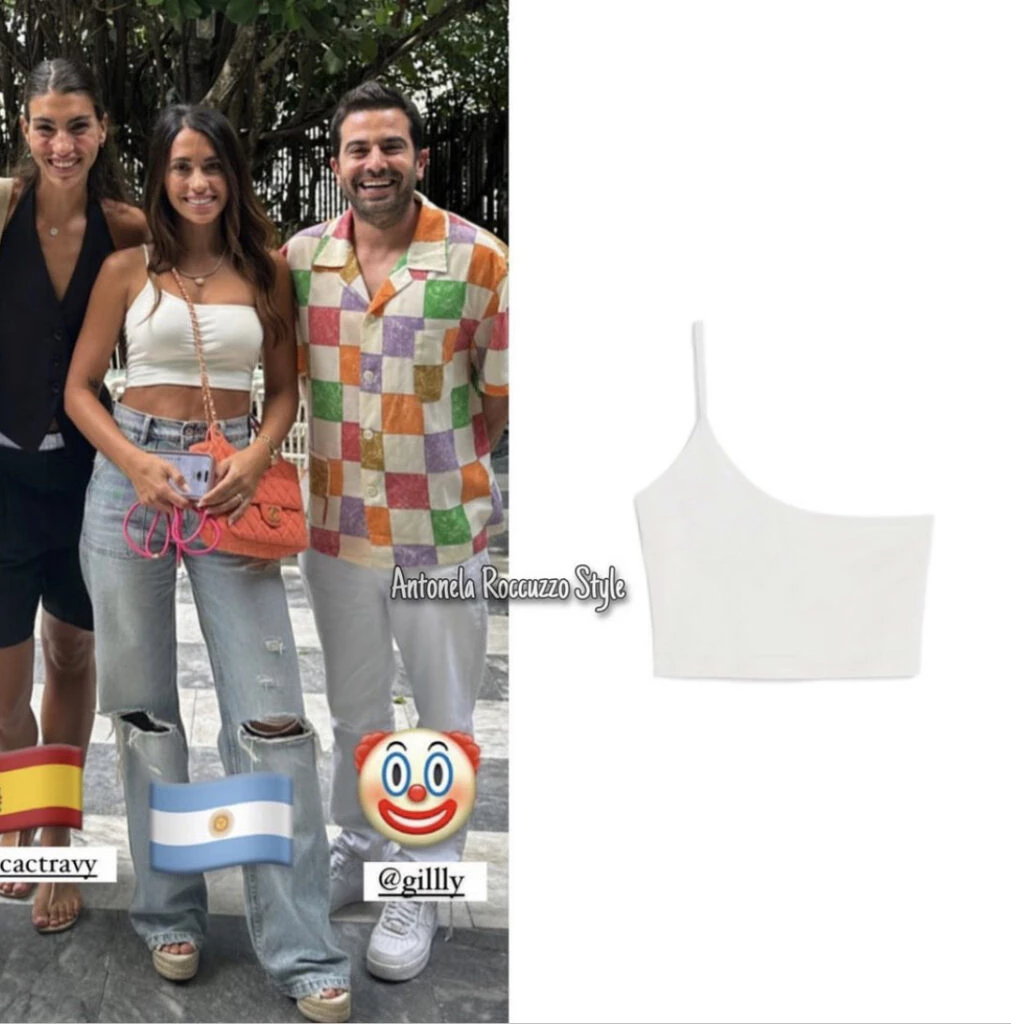 El look casual de Antonela Roccuzzo. Foto: Instagram.