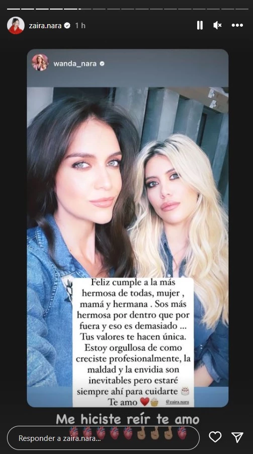 El posteo de Wanda Nara para su hermana Zaira
