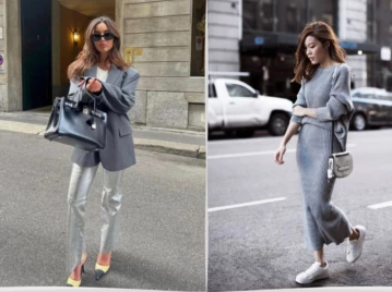 El gris es el color más chic para usar este invierno 2023