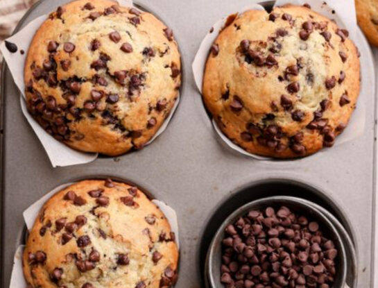 Muffins con chips de chocolate: una receta sin manteca y fácil de preparar