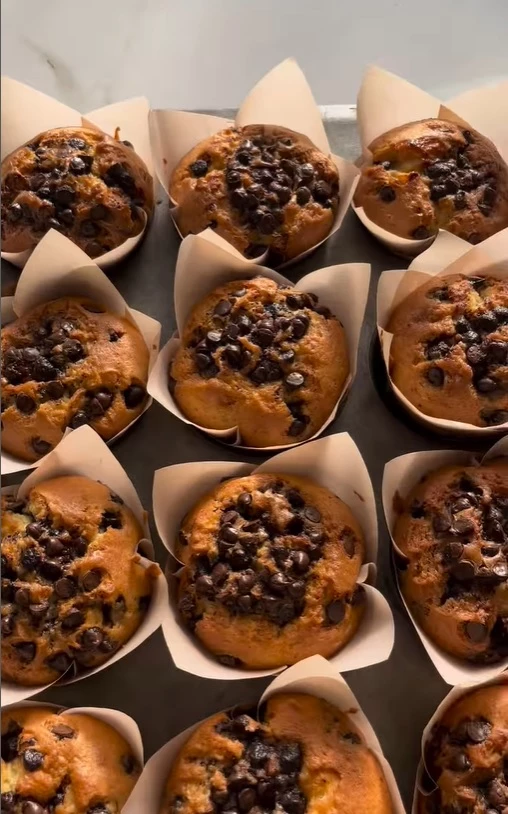 Muffins de vainilla con chips de chocolate