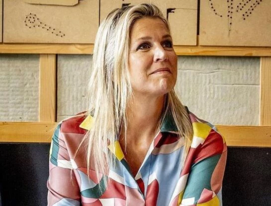 El increíble look estampado de Máxima Zorreguieta