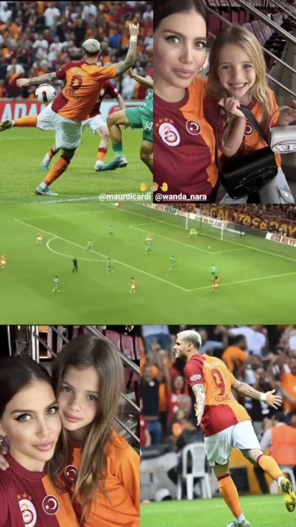 Wanda Nara e Isabella Icardi fueron a la cancha con la misma cartera. Foto: Instagram.