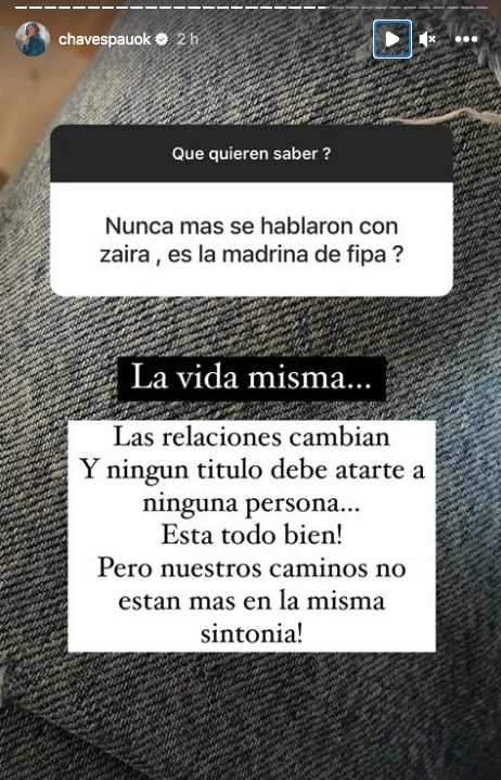 La amistad de Paula Chaves y Zaira Nara