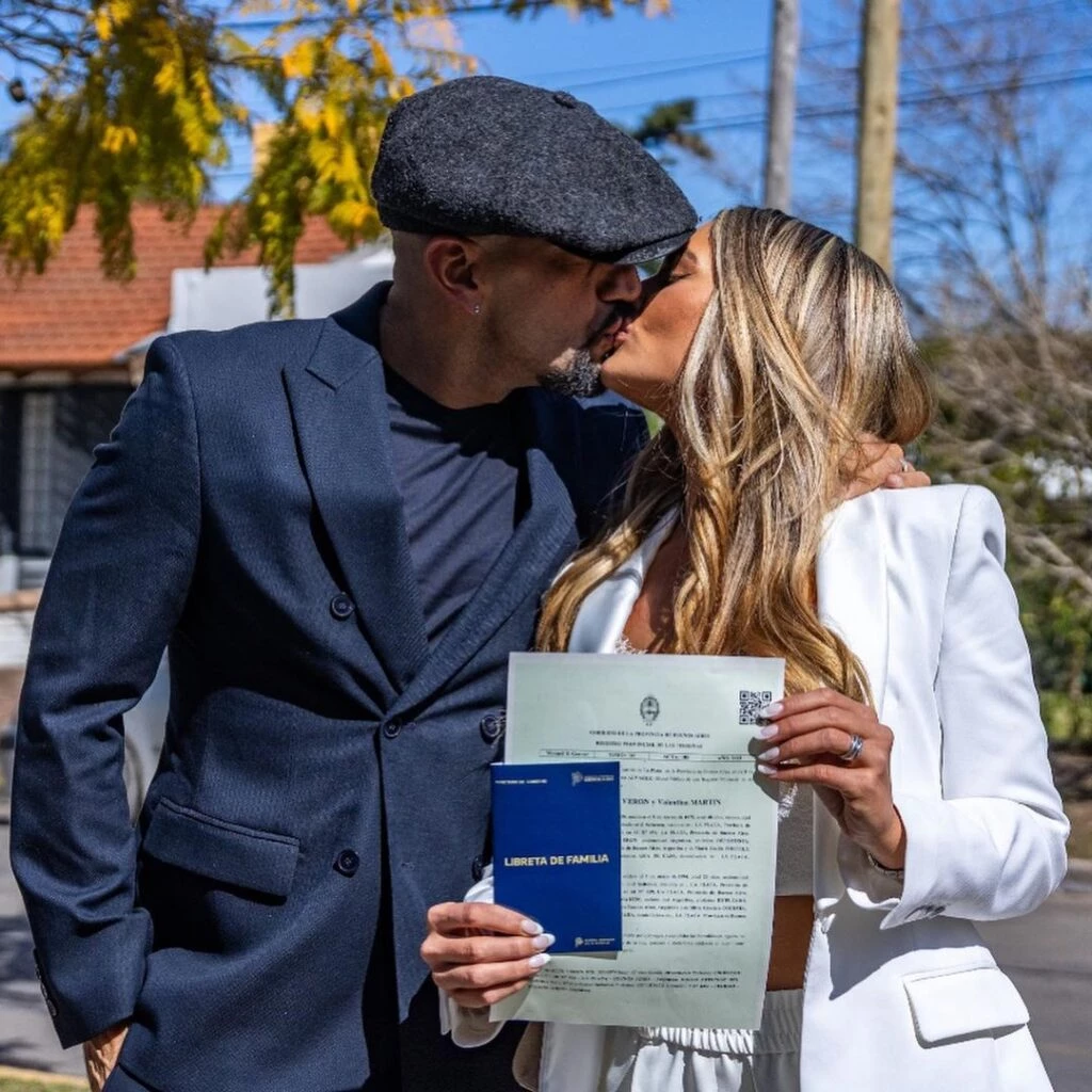 El look de novia de Valentina Martin en su casamiento con Juan Sebastian Verón. Foto IG