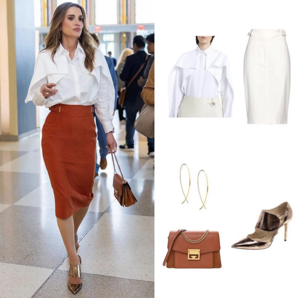 Así es el look que usó Rania de Jordania en Nueva York. Foto: Instagram.