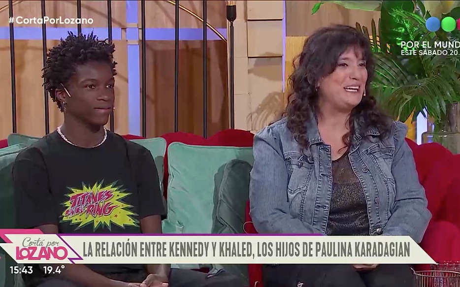 Paulina Karadagian con uno de sus hijos