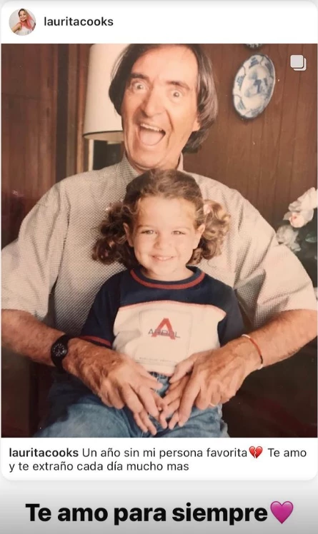 El homenaje de Laurita Gelfi a su abuelo, Carlitos Balá, a un año de muerte.