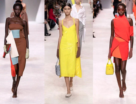 El color block es una de las tendencias más fuertes de la temporada verano 2024, según Fendi