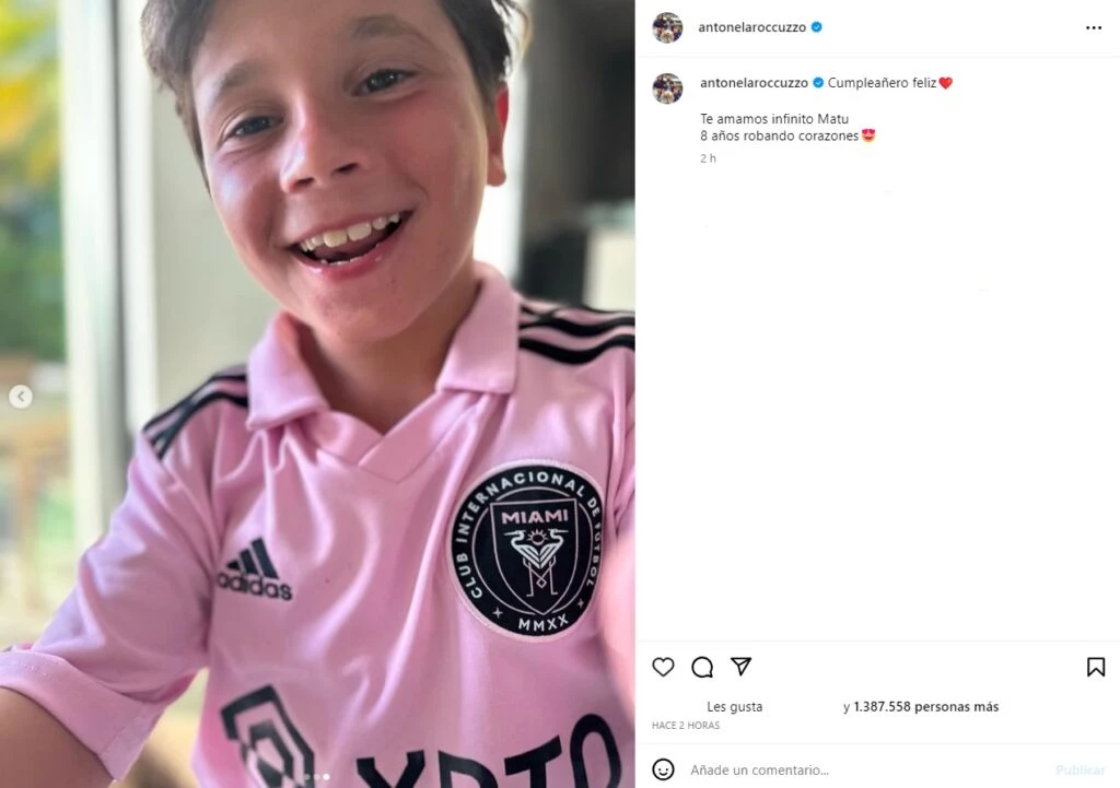 El posteo de Antonela Roccuzzo a Mateo Messi por su cumpleaños
