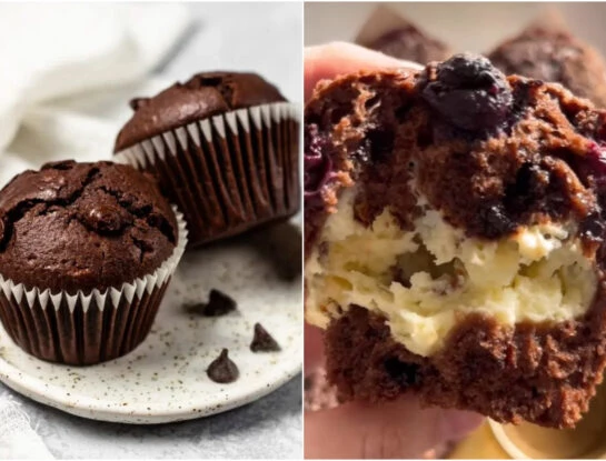 La receta más original: muffins de chocolate con corazón de cheesecake