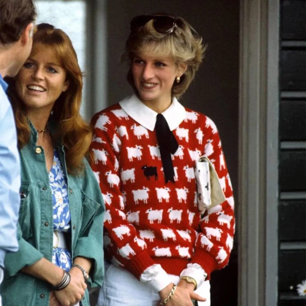 Lady Di con suéter de lana