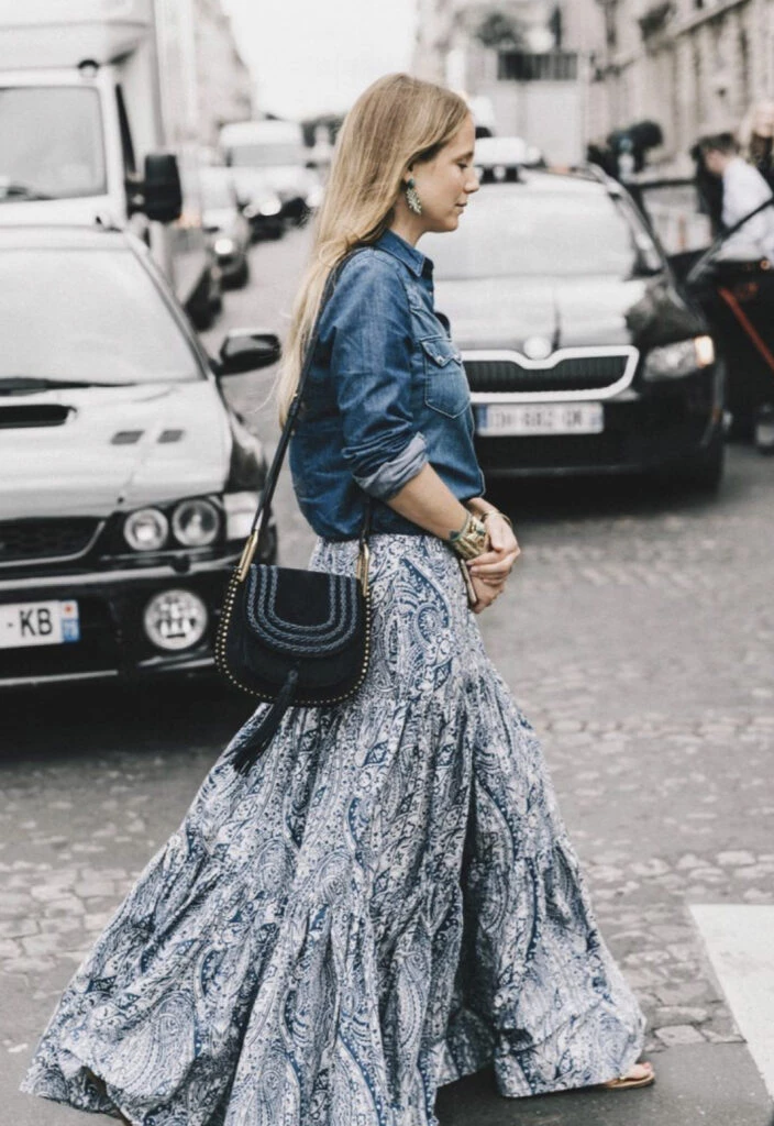 Las polleras boho son perfectas para la transición de temporada. Foto: Pinterest.