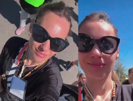 El look athleisure de Pampita en la peregrinación a Luján: con un detalle que llamó la atención