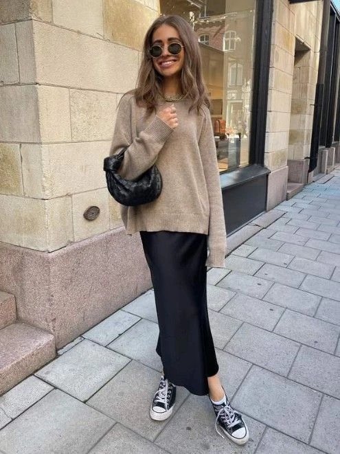 falda negra con campera