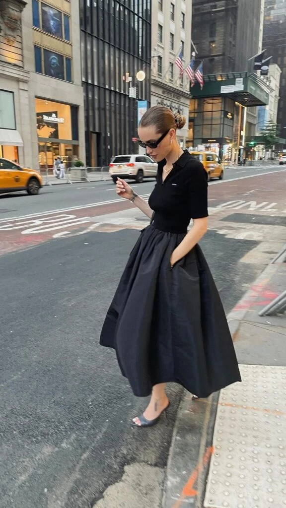 falda negra total black