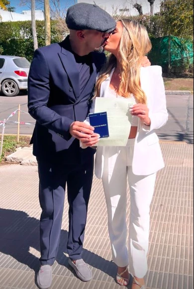 El look de novia de Valentina Martin en su casamiento con Juan Sebastian Verón 