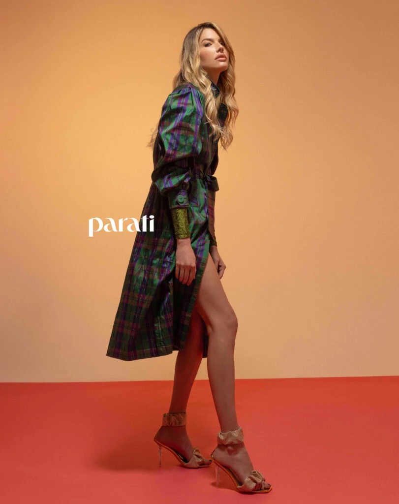 Saco y minifalda de brocato estampado @dollstore