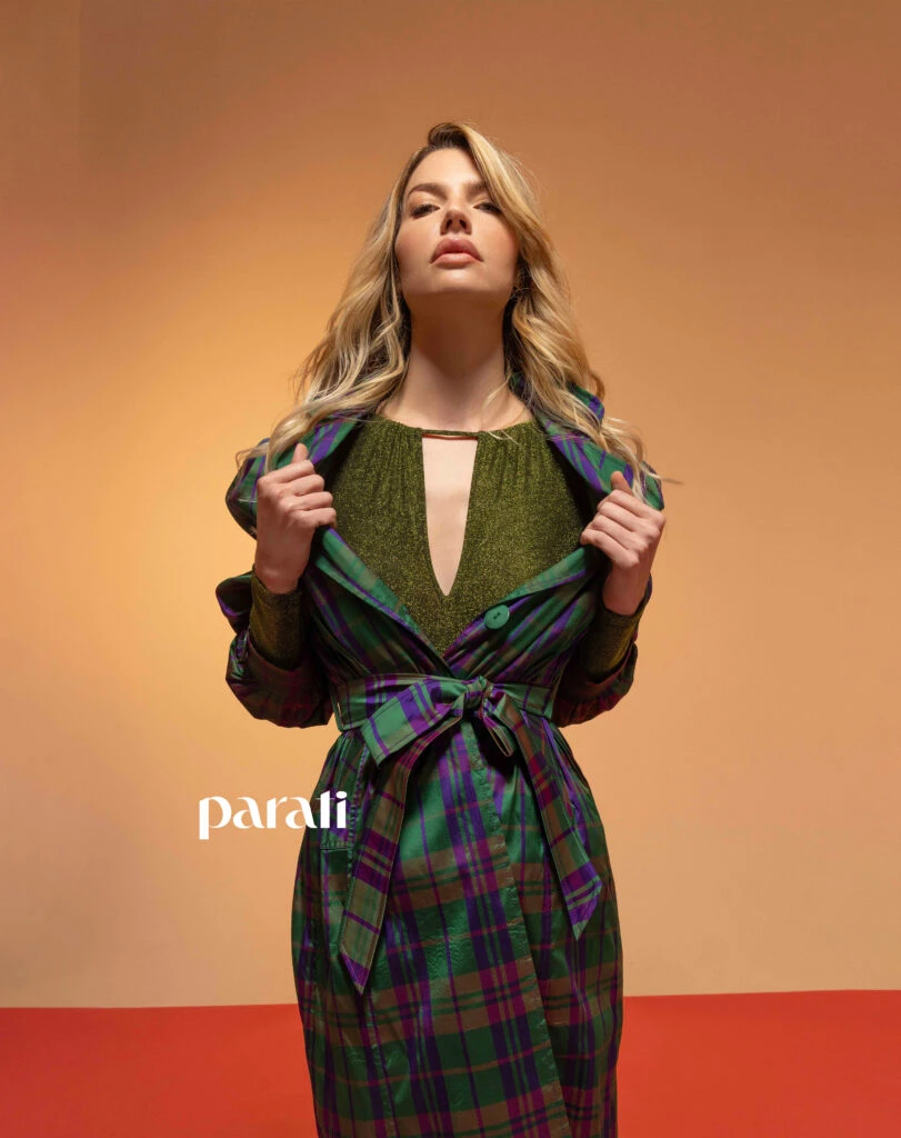 Saco y minifalda de brocato estampado @dollstore