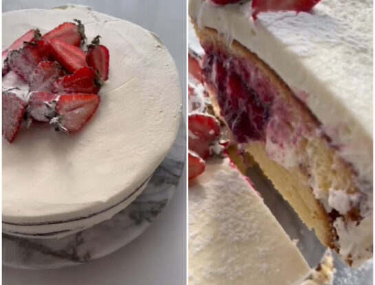 Bizcochuelo express con crema y frutillas: la receta perfecta para el Día de la Madre