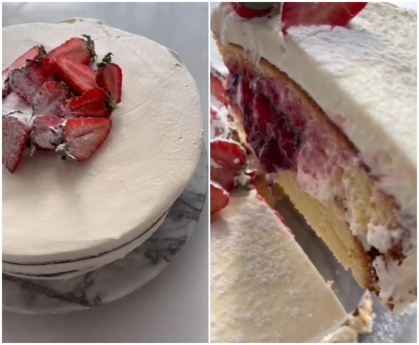 Bizcochuelo express con crema y frutillas_ la receta perfecta para el Día de la Madre