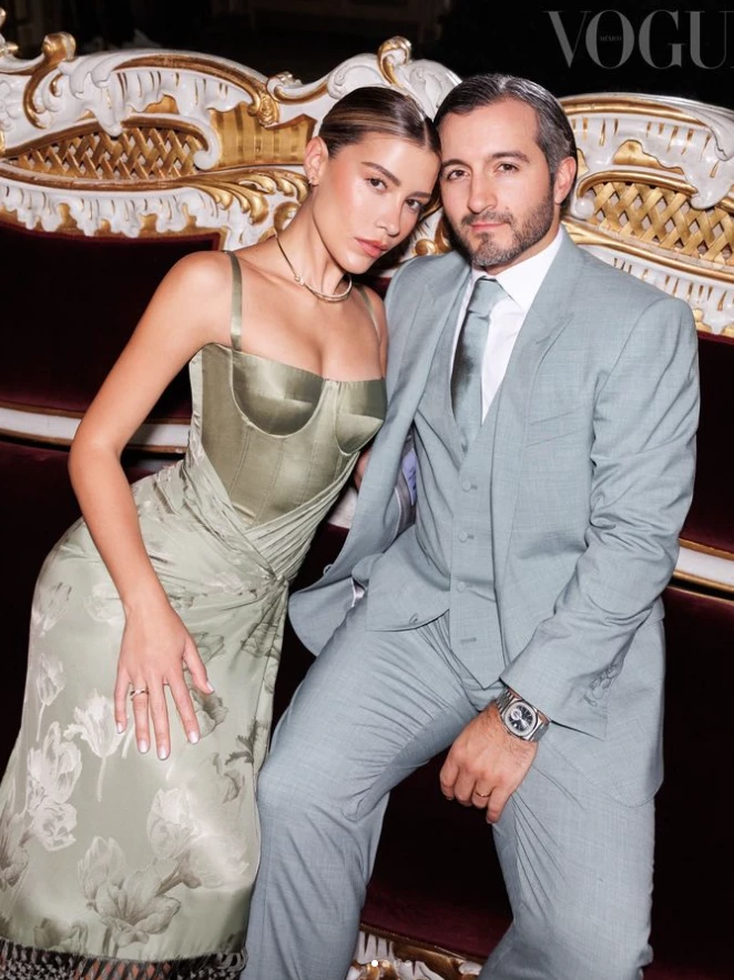 Michelle Salas llevó un diseño verde oliva en su preboda del viernes