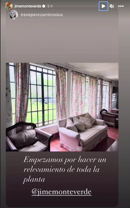 Jimena Monteverde mostró cómo marcha la remodelación de su casa de campo colonial.