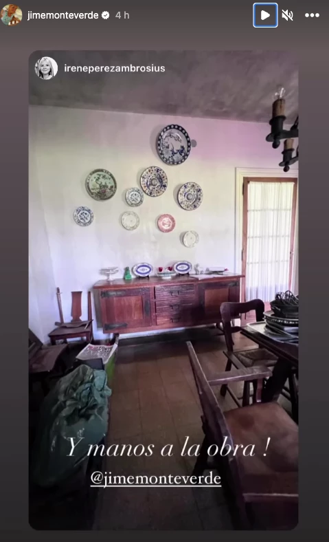 Jimena Monteverde mostró cómo marcha la remodelación de su casa de campo colonial.