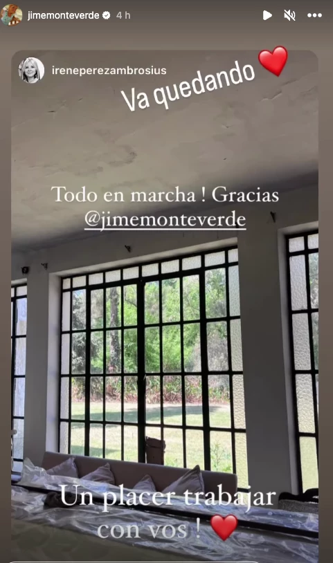 Jimena Monteverde mostró cómo marcha la remodelación de su casa de campo colonial.
