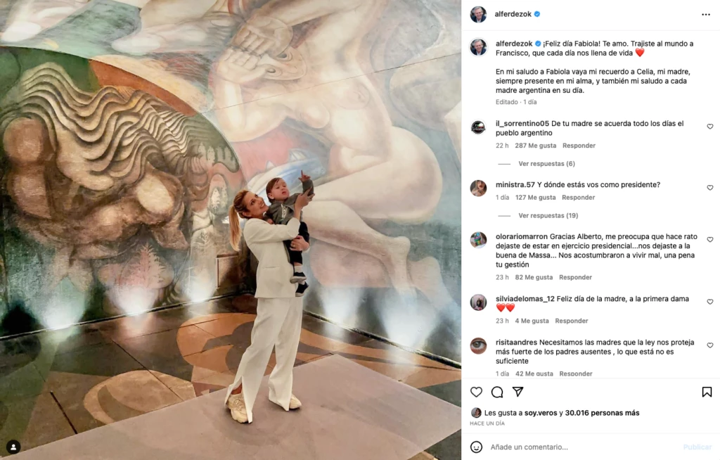 El saludo de Alberto Fernández para Fabiola Yáñez en el Día de la Madre. 