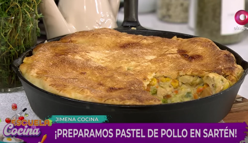 Pastel de pollo a la sartén
