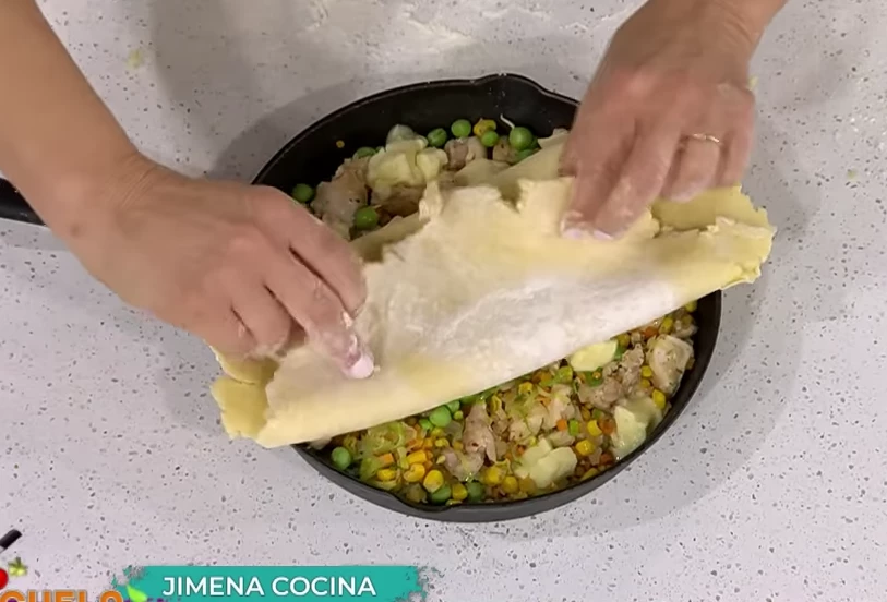 Pastel de pollo a la sartén