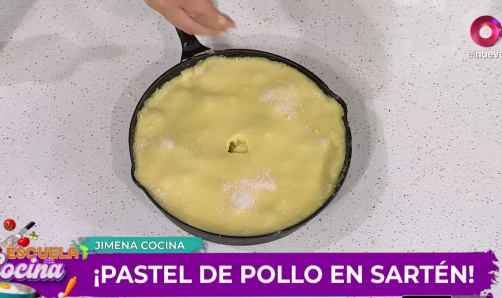 Pastel de pollo a la sartén