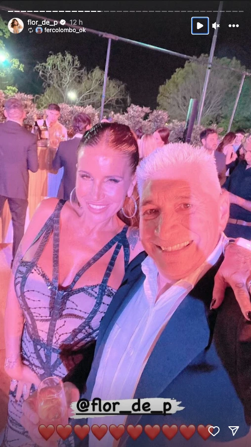 Fer Colombo con Flor Peña en la fiesta de 15 de Juan Otero