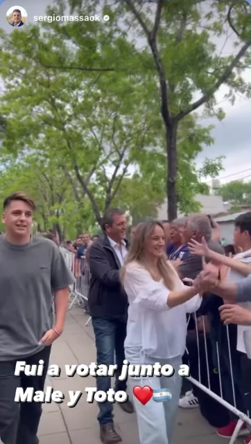 Sergio Massa con Malena Galmarini y Tomás Massa