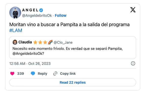 Ángel de Brito opinando sobre el tema Pampita