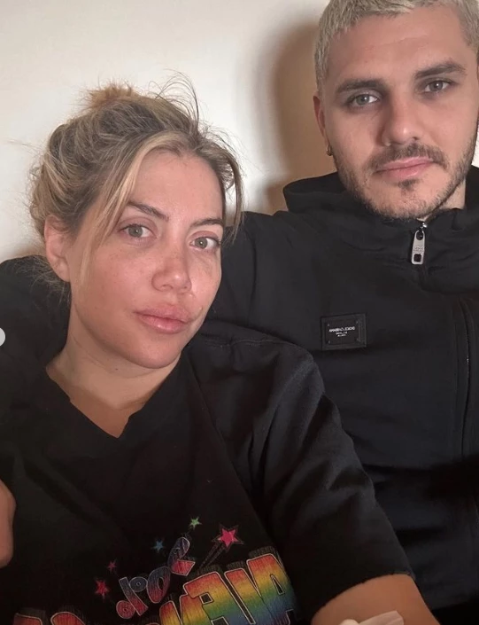 Wanda Nara y Mauro Icardi el día que la internaron